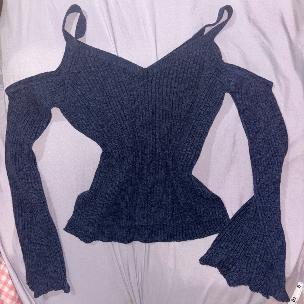 Vintage Aeropostle Cold Shoulder Navy Sweater
